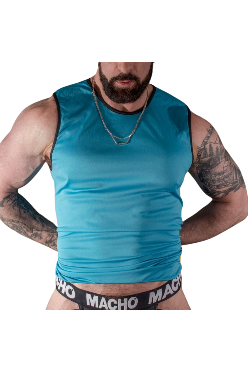 MACHO CAMISETA AZUL S M