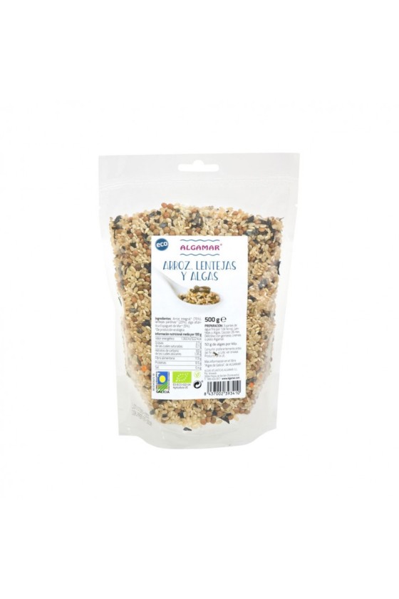 Arroz lentejas y algas bio 500g Algamar