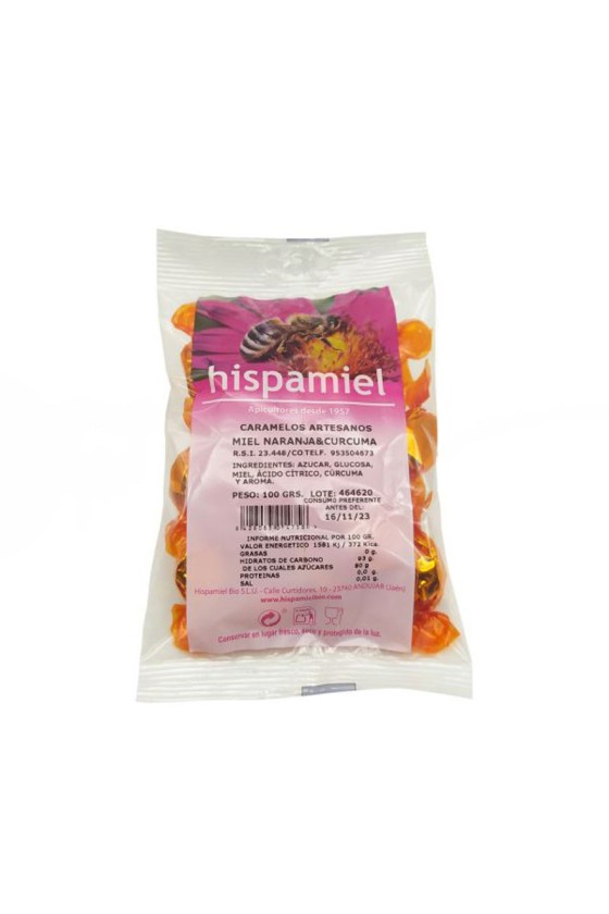 Caramelos Miel Naranja & Curcuma 100g Hispamiel